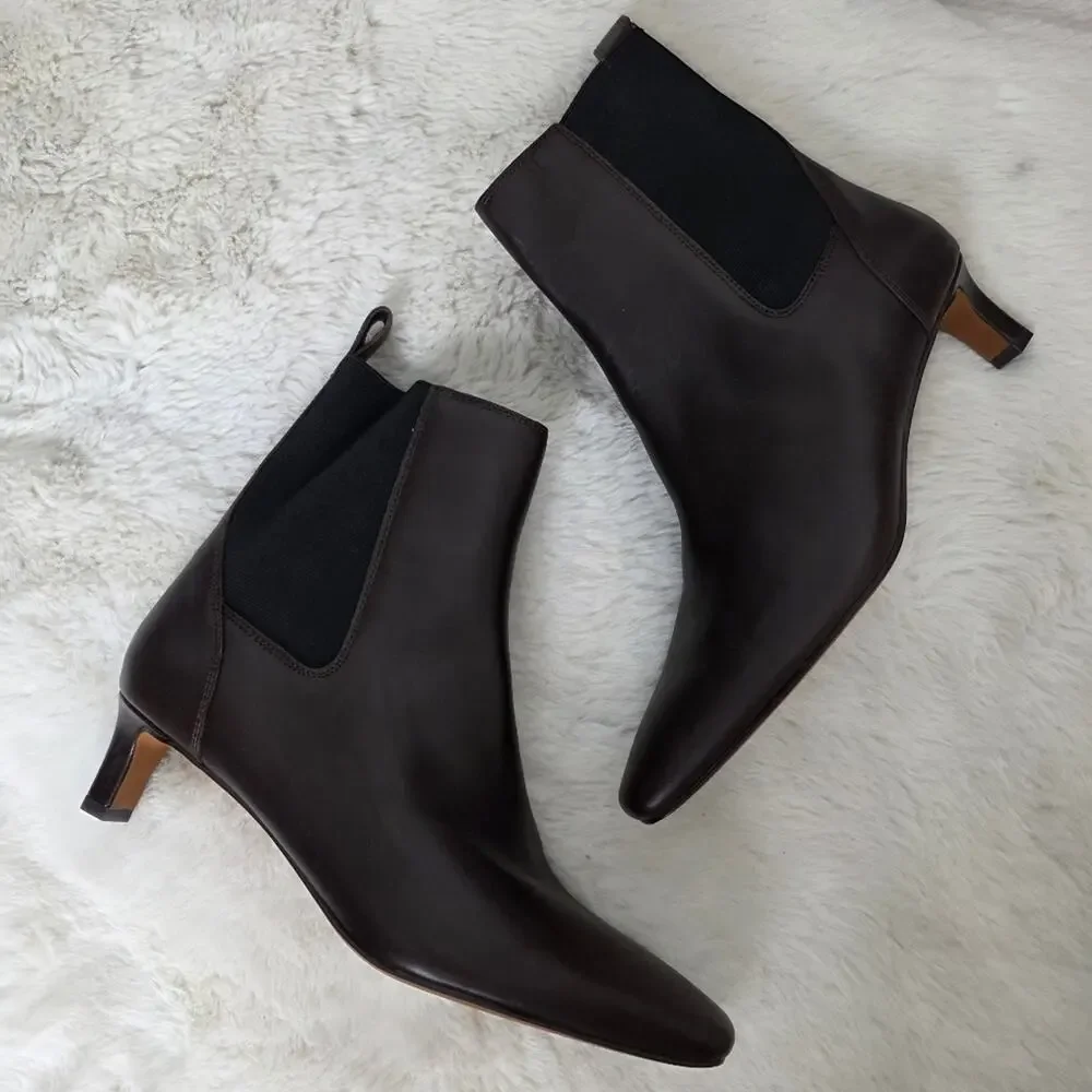 NEW Madewell The Dimes Chelsea Dark Brown Ankle Boots Turkish Coffee 8.5